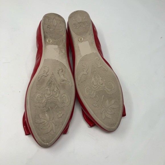 𝅺pin up couture red Pointed Toe Ballet Flats size 8 - Picture 4 of 6